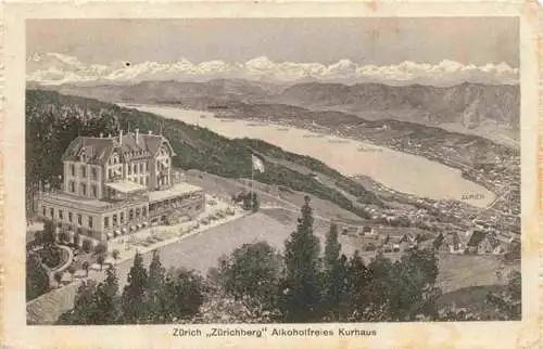 AK / Ansichtskarte  ZueRICH__ZH Zuerichberg Alkoholfreies Kurhaus Alpenpanorama aus der Vogelperspektive