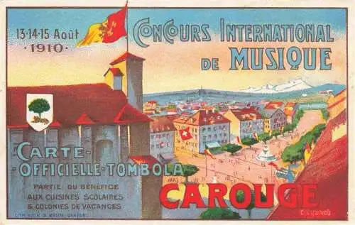 AK / Ansichtskarte  Carouge_GE Concours International de Musique Carte Officielle Tombola Kuenstlerkarte