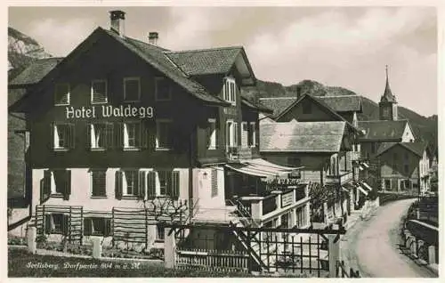 AK / Ansichtskarte  Seelisberg_UR Dorfpartie mit Hotel Waldegg