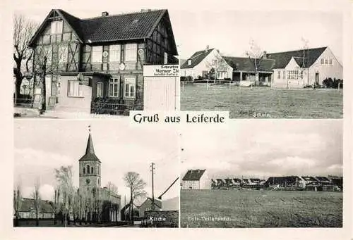 AK / Ansichtskarte  Leiferde_Braunschweig Gaststaette Zum Landhaus Kirche Teilansicht