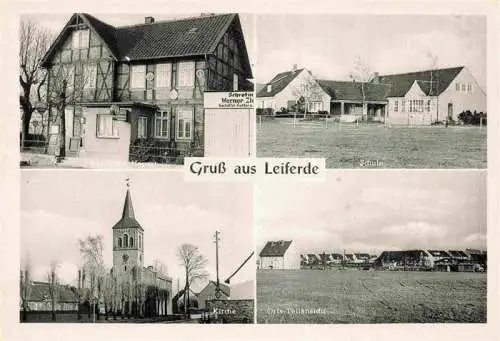 AK / Ansichtskarte  Leiferde_Braunschweig Gaststaette Zum Landhaus Kirche Teilansicht