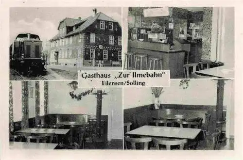 AK / Ansichtskarte 73974943 Eilensen_Dassel Gasthaus Zur Ilmebahn Bar Gastraeume Lokomotive