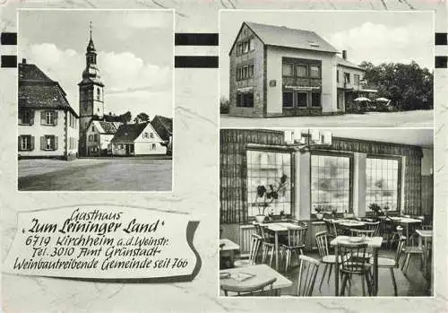 AK / Ansichtskarte  Kirchheim_Weinstrasse Kirche Gasthaus Zum Leininger Land Gastraum