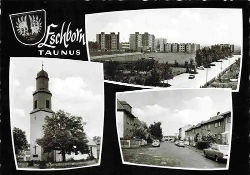 AK / Ansichtskarte  Eschborn Hochhaus Siedlung Kirche Strasse