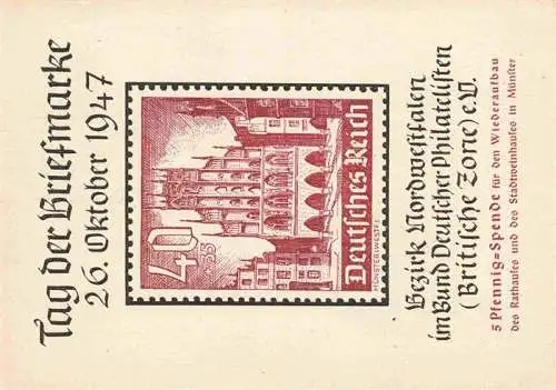 AK / Ansichtskarte 73974977 MueNSTER___Westfalen Tag der Briefmarke 1947