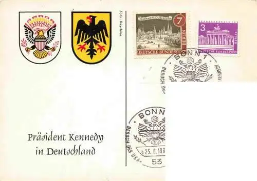 AK / Ansichtskarte 73974978 BONN_Rhein Praesident Kennedy in Deutschland mit Kanzler Adenauer