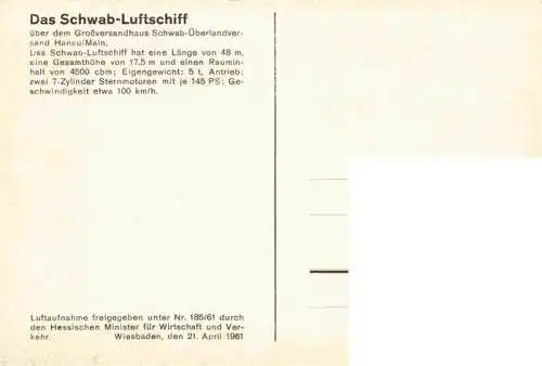 AK / Ansichtskarte  Hanau_Main Schwab Luftschiff ueber dem Grossversandhaus Schwab