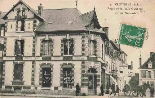 AK / Ansichtskarte  Cloyes-sur-le-Loir_28_Eure-et-Loir Angle de la Place Gambetta et Rue Nationale
