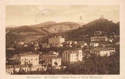 AK / Ansichtskarte  BORDIGHERA_Liguria_IT Les Hotels Santa Croce e Torre Mostaccini