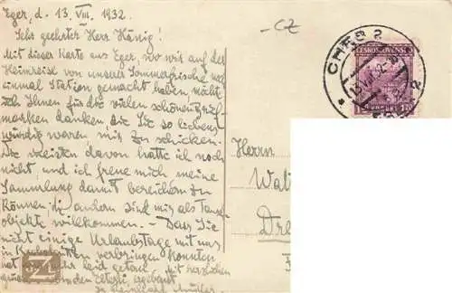 AK / Ansichtskarte  Eger__Cheb_CZ Ortsansicht mit Kirche