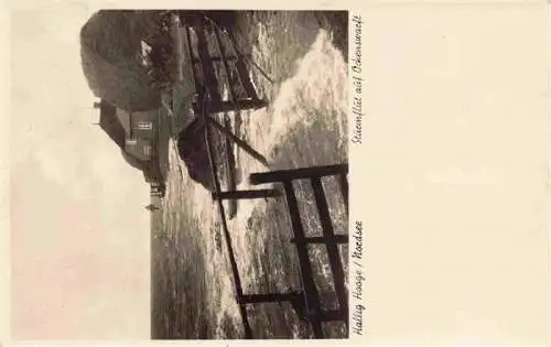 AK / Ansichtskarte  Hallig_Hooge Sturmflut auf Ockenswarft