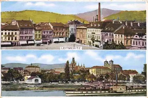 AK / Ansichtskarte 73975274 Leitmeritz_Litomerice_CZ Stadtzentrum Elbe Dampfer