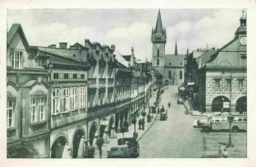 AK / Ansichtskarte  Koeniginhof_Elbe_Dvur_Kralove_nad_Labem_CZ Stadtzentrum Blick zur Kirche