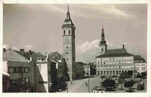 AK / Ansichtskarte  Wischau_Vyskov_CZ Stadtzentrum Platz Kirche Turm Feldpost