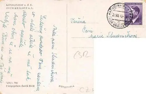 AK / Ansichtskarte  Koeniginhof_Elbe_Dvur_Kralove_nad_Labem_CZ Stadtzentrum Platz