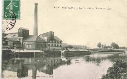 AK / Ansichtskarte  Bray-sur-Seine_77_Seine-et-Marne La Sucrerie et l'Entrée du Canal