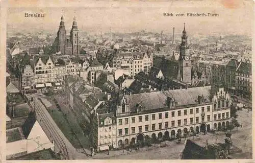 AK / Ansichtskarte  Breslau_WROCLAW_PL Panorama Blick vom Elisabeth-Turm Feldpost Lazarett-Stempel