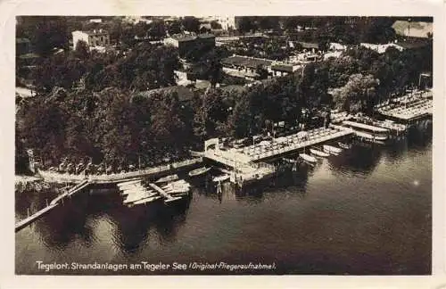 AK / Ansichtskarte  Tegelort_Berlin Strandanlagen am Tegeler See Original Fliegeraufnahme