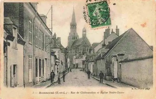 AK / Ansichtskarte  Bonneval_d_Eure-et-Loir_28 Rue de Chateaudun et Eglise Notre Dame