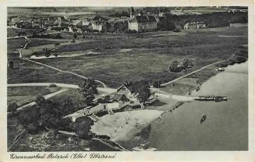 AK / Ansichtskarte  Pretzsch_Elbe Fliegeraufnahme Elbestrand