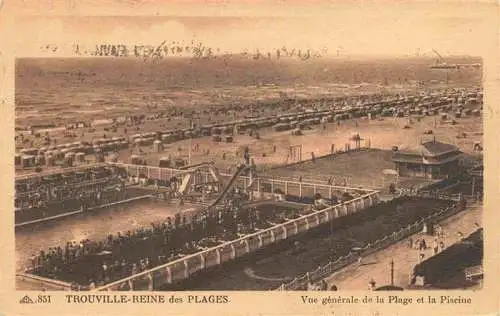AK / Ansichtskarte  TROUVILLE_-SUR-MER_14_Calvados Vue generale de la Plage et la Piscine
