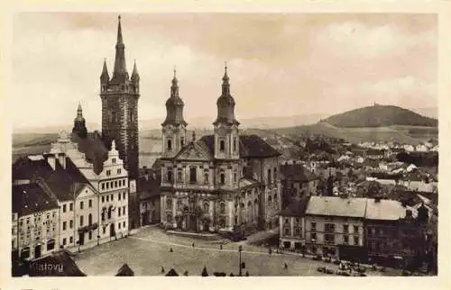 AK / Ansichtskarte  Klatov_Klatovy_Klattau_CZ Marktplatz Rathaus Kirche Feldpost