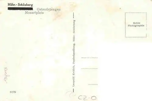 AK / Ansichtskarte  Maehrisch-Schoenberg_Sumperk_CZ Park Mozartplatz