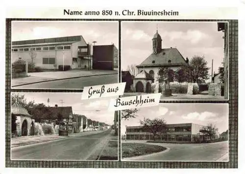 AK / Ansichtskarte 73975716 Bauschheim_Ruesselsheim_Hessen Teilansichten Kirche Schule
