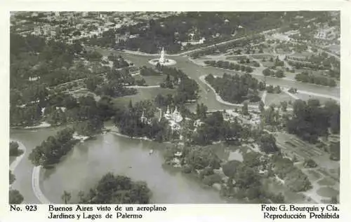 AK / Ansichtskarte 73975773 Buenos_Aires_Argentina visto de un aeroplano Jardines y Lagos de Palermo