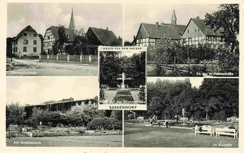 AK / Ansichtskarte  Bad_Sassendorf Bismarckstrasse Gradierwerk Brunnenhaus Wilhelmstrasse Kurpark