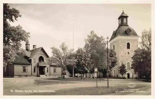 AK / Ansichtskarte  Skedvi_Sweden Kyrka och kommunalhus