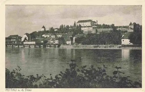 AK / Ansichtskarte 73976048 Pettau_Ptuj_Slovenia Blick ueber die Drau zum Schloss