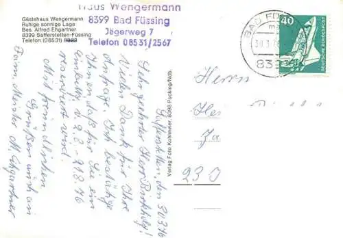 AK / Ansichtskarte  Safferstetten_Bad_Fuessing Gaestehaus Wengermann Freibad