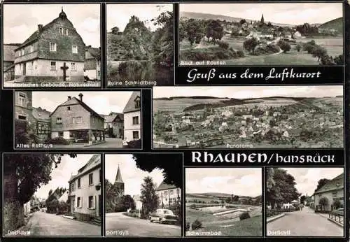 AK / Ansichtskarte  Rhaunen_Hunsrueck Histor Gebaeude Ruine Schmidtburg Panorama Altes Rathaus Dorfidylle Schwimmbad