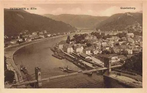 AK / Ansichtskarte  Tetschen-Bodenbach_Boehmen_DECIN_CZ Elbepartie Quaderberg 