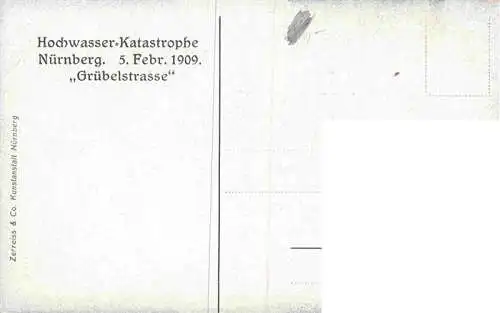 AK / Ansichtskarte 73976189 Nuernberg Hochwasser Katastrophe Gruebelstrasse Februar 1909