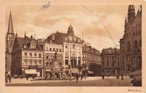 AK / Ansichtskarte  Reichenberg__LIBEREC_Boehmen_CZ Stadtzentrum Brunnen