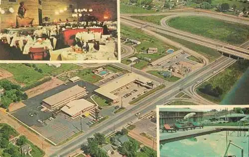 AK / Ansichtskarte  Detroit_Michigan Southgate Motor Inn aerial view Restaurant Swimming Pool