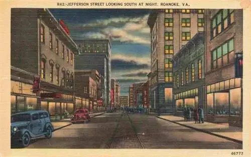 AK / Ansichtskarte  Roanoke_Virginia_USA Jefferson Street looking south at night