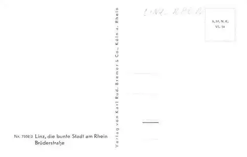 AK / Ansichtskarte 73976422 Linz_Rhein_Rheinland-Pfalz Die bunte Stadt am Rhein Bruederstrasse Kuenstlerkarte