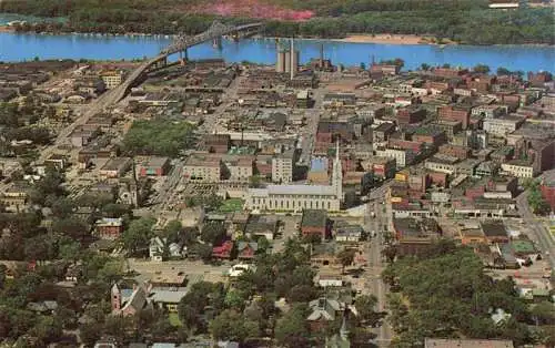 AK / Ansichtskarte  La_Crosse_Wisconsin_USA Panorama with St. Joseph the Workman Cathedral aerial view