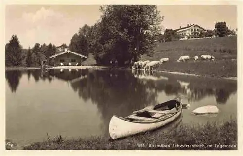 AK / Ansichtskarte  Schwaerzenbach_Tegernsee_Bayern Strandbad Kanu Viehweide Originelle Gaststaette am Tegernsee