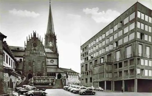 AK / Ansichtskarte  Aschaffenburg_Main Stiftskirche und Rathaus