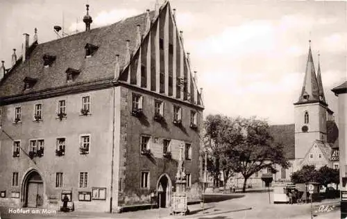 AK / Ansichtskarte  Hassfurt_Main_Bayern Stadtzentrum Rathaus Kirche