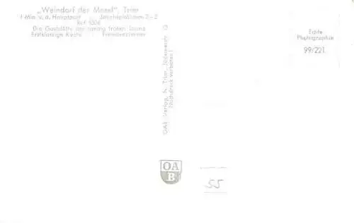 AK / Ansichtskarte  TRIER Weindorf der Mosel Gaststaette Gastraum