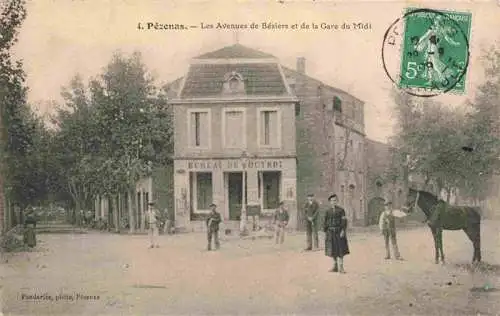 AK / Ansichtskarte  Pezenas_34_Herault Les Avenues de Béziers et de la Gare du Midi