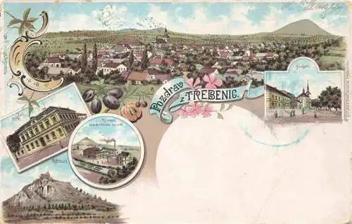 AK / Ansichtskarte  Trebenic_Trebenice_Trebnitz_Boehmen_CZ Panorama Radnice Tovarna Namesti Kostalov Litho