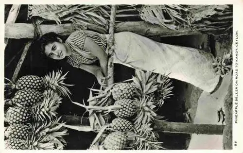 AK / Ansichtskarte  Kandy_Ceylon_Sri_Lanka Pineapple Seller on Road to Kandy