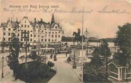 AK / Ansichtskarte 73976894 STOCKHOLM__Sweden Slussen och Karl Johans staty