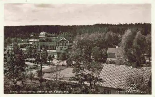 AK / Ansichtskarte 73976895 Svarta_Sweden Postkontorat stationen och Falkets hus